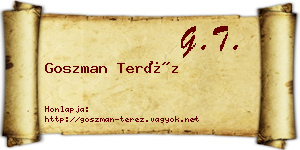 Goszman Teréz névjegykártya
